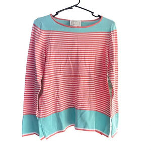 SAIL TO SABLE Pullover Sweater Round Neck Long Sleeves Striped Blouse Size XS